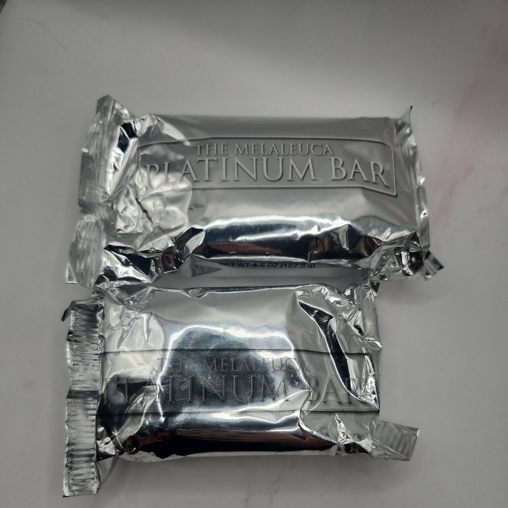 2 NEW and Sealed Melaleuca "The Platinum Bar" Natural Bath Soap 4.5 oz Bars